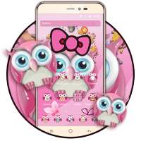 Pink Owl Lovely Cartoon Mobile Theme on 9Apps