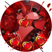 Red Heart Love Theme &amp; shine wallpaper icon