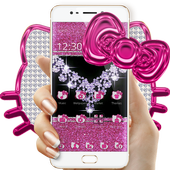 Pink Black Kitty Diamond Theme icon