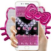 Pink Black Kitty Diamond Theme on 9Apps