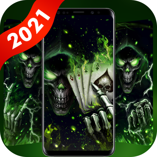 Green Fire Skull Live Wallpapers icon