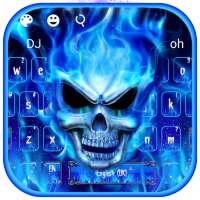 Blue Fire Flaming Skull Keyboard on 9Apps