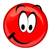 Red ball bouncing world icon