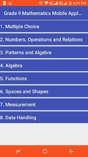 Grade 9 Mathematics Mobile Application screenshot 2