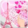 Pink Love Paris Eiffel Tower Keyboard Theme