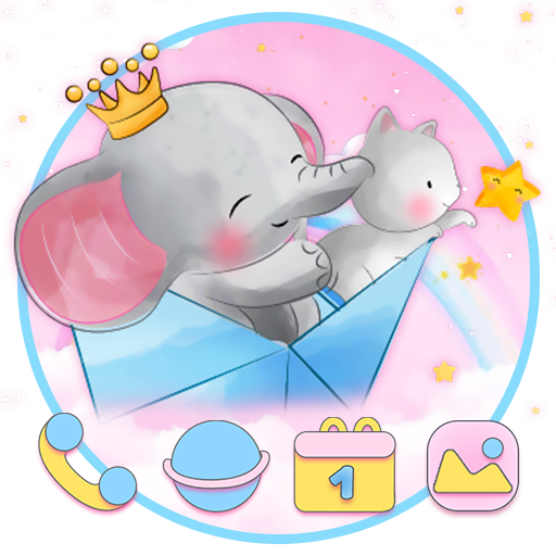 Cartoon Kitten Elephant Star Theme🌟 icon