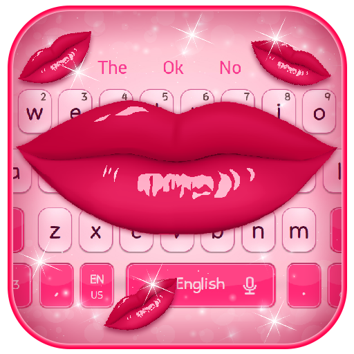 Beautiful Pink Kiss Lips Keyboard Theme icon