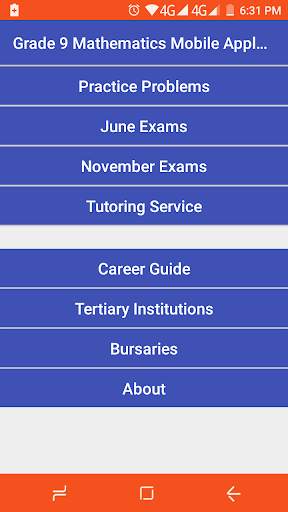 Grade 9 Mathematics Mobile Application screenshot 1