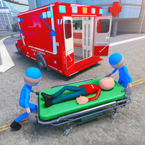 Stickman Ambulance Roof Jumping - Dach Stunts icon