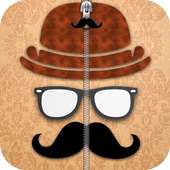 Hipster zipper lock screen