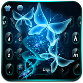 Blue Neon Butterfly Night Keyboard icon