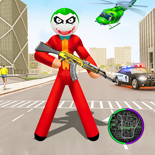 Joker Stickman Rope Hero Crime Gangstar City icon