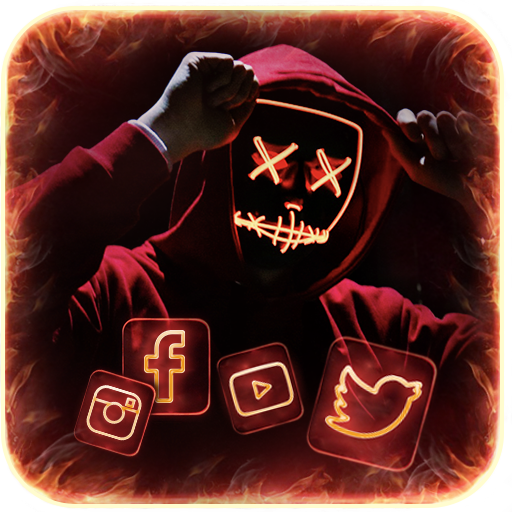 Neon, Fire, Mask Theme &amp; Live Wallpaper icon