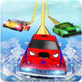 Super Hero Car Mega Ramp Racing Stunts Driving आइकन