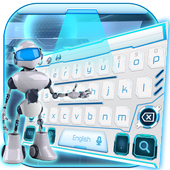 robot ai keyboard white future tech icon