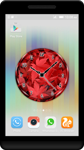Red Leaf  Clock Live Wallpaper screenshot 4