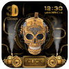 3D Golden Steampunk Skull Lock Screen icon