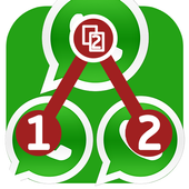 multiple account 2 accounts on whatsapp &amp; facebook icon