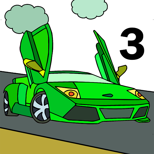 Super Cars Color by Number - Glitter, Crayon Pages icon