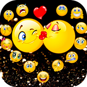 Black Crazy Emoji Glitter Theme icon