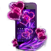 Purple Pink Love Keyboard أيقونة