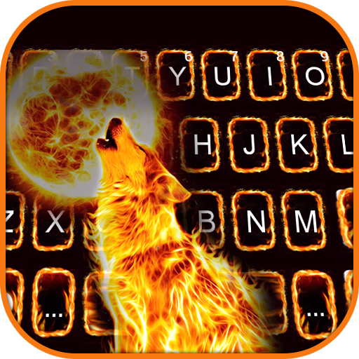 Fire Moon Wolf Keyboard Backgr icon