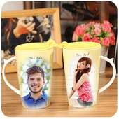 Coffee Cup Dual Photo Frame on 9Apps