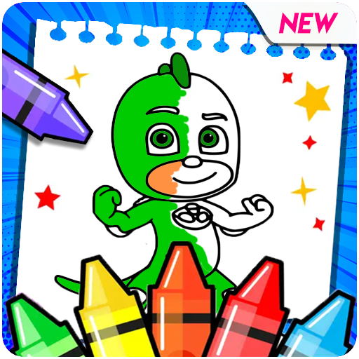 Pj super heroes coloring catboy mask icon