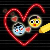 Balls Love in Night - Draw In Lines icon