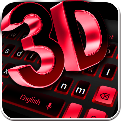 3D Black Red Keyboard Theme icon