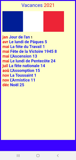 Calendrier francais 2022 screenshot 8