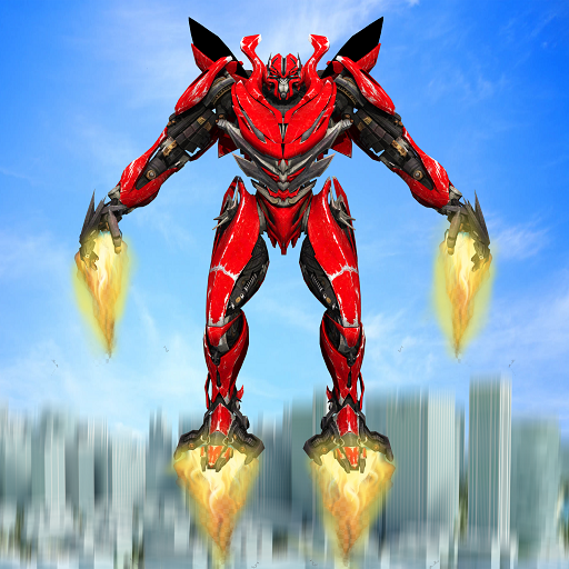 Flying Robot Car Simulator: Real Rope hero game icon
