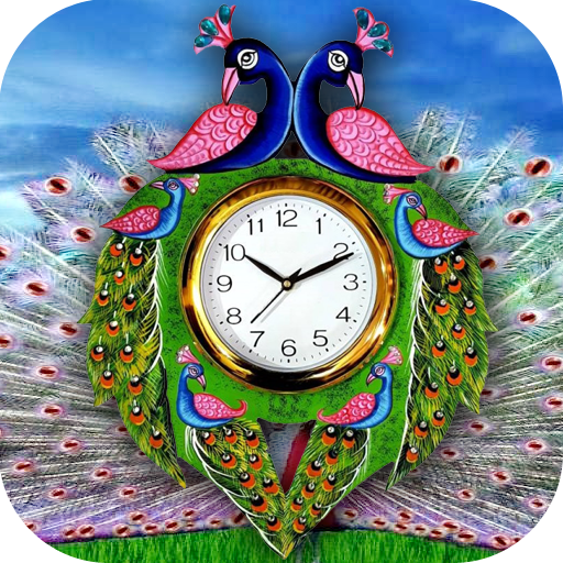 Peacock Clock Live Wallpaper icon