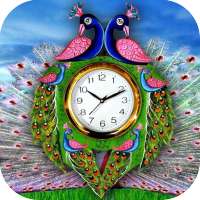 Peacock Clock Live Wallpaper