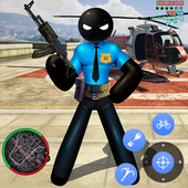 US Police Stickman Rope Hero Gangstar OfRoad Crime icon