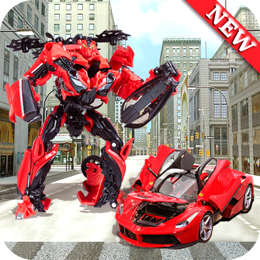 Red Robot Rangers Car Transform Shooting game 2020 icon