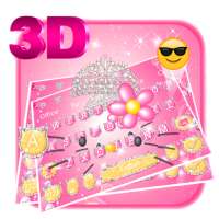 3D Pink Kitty Diamond Keyboard Theme💎