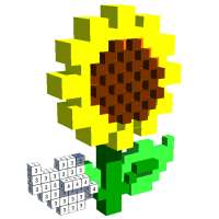 Flowers Mandala 3D Color by Number: Voxel Coloring