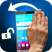 Wave hand to lock phone icon