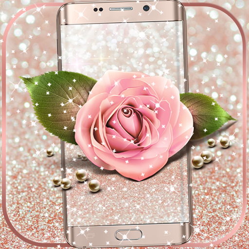 Silver Rose Gold Theme Live Wallpaper icon