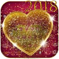 Gold Glitter Heart Keyboard on 9Apps