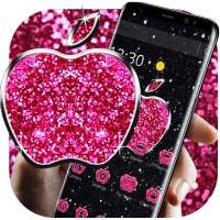 Pink Glitter Apple Black Business Theme on 9Apps