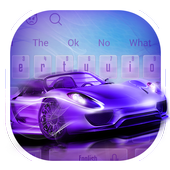 Neon Blue Sports Car Keyboard Theme icon