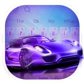 Neon Blue Sports Car Keyboard Theme