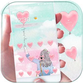 Sketch Balloon Girl Theme icon