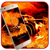 Fiery flame car theme icon