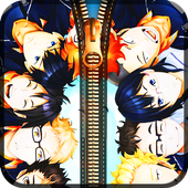 Karasuno Team Zipper Lock Screen icon