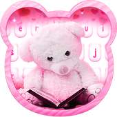 Lovely Teddy White Bear Keyboard on 9Apps