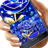 Gold Blue Rose Crystal New Keyboard icon