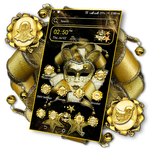 Golden Carnival Mask Theme أيقونة